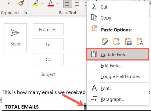 Правый клик: Update Field для пересчёта