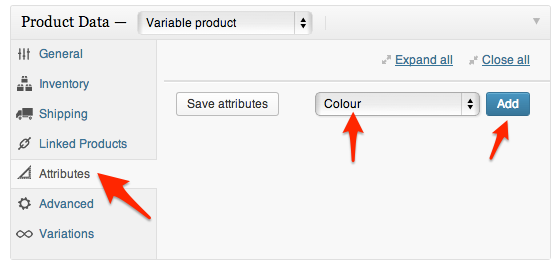 Использование атрибутов в карточке товара