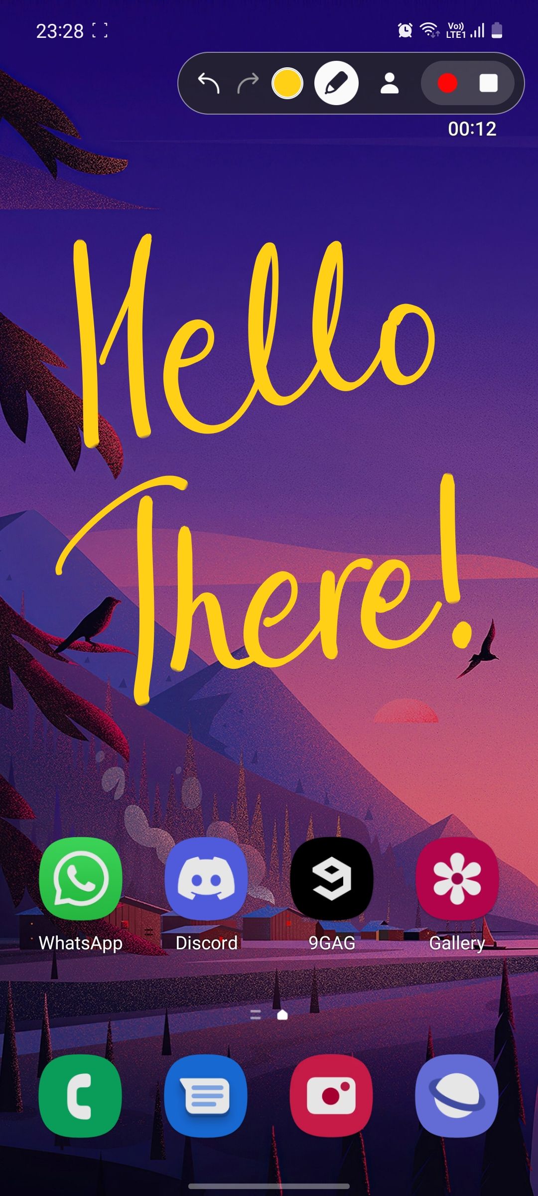 Рисование по экрану во время записи на Samsung