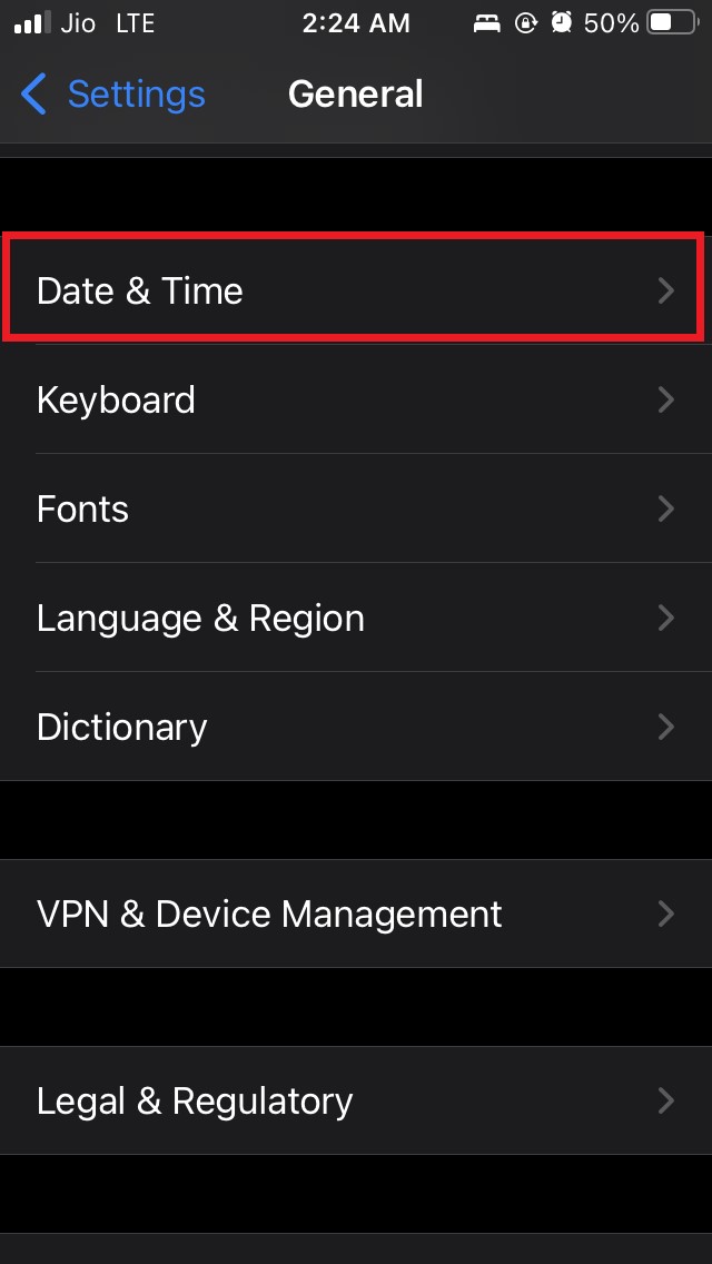 tap on date and time