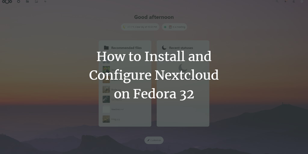 Nextcloud на Fedora 32 — Nginx, PHP 7.4, MariaDB