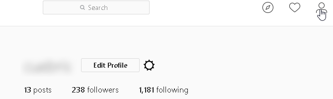 интерфейс профиля Instagram в браузере