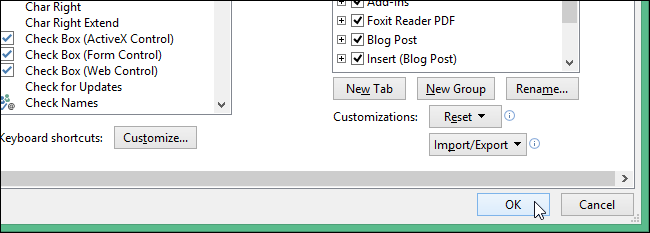 Закрытие диалога Параметры Word