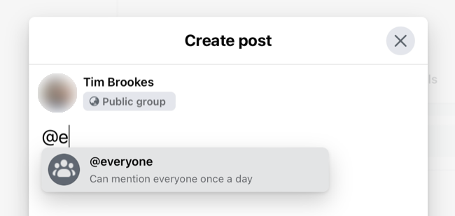 Как отметить всех участников группы Facebook — @everyone