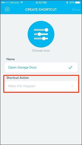 Выбор команды «Open» для ярлыка