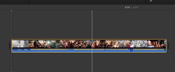 Видео на таймлайне iMovie