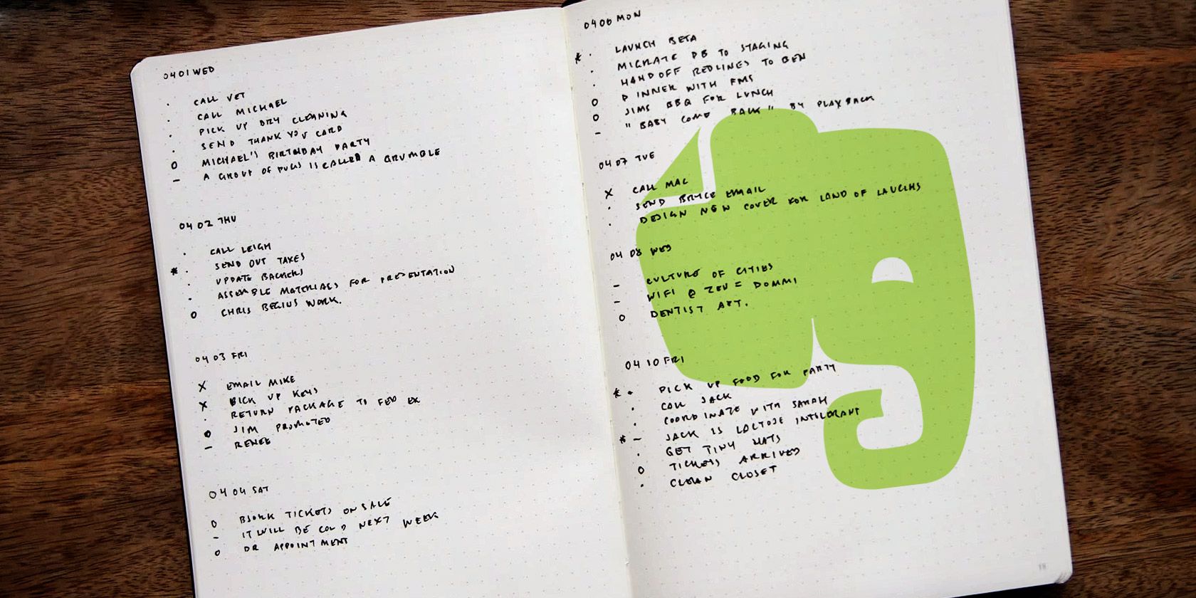 Bullet Journal в Evernote — гибридный ежедневник