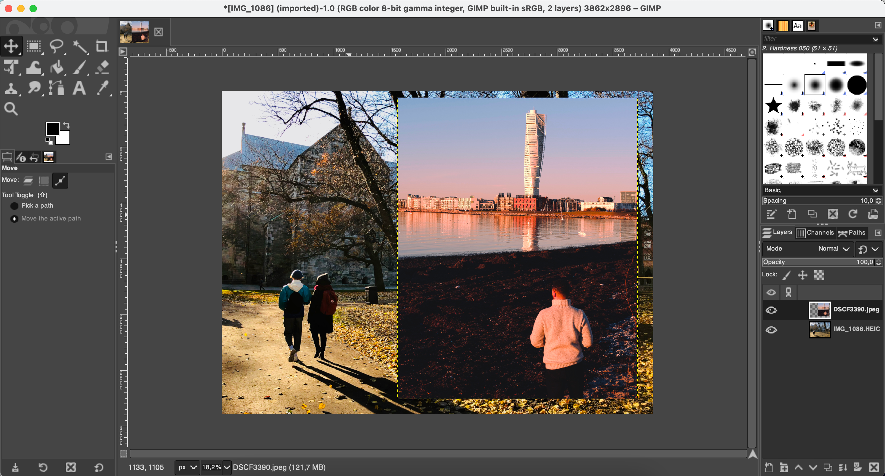 Редактирование изображений после добавления в GIMP