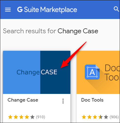 Выберите дополнение Change Case в магазине расширений.