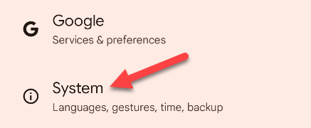 Выберите раздел Система в настройках.