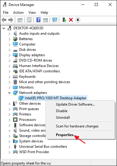 Свойства устройства в Диспетчере устройств