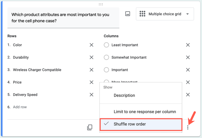 Выбор перетасовки строк