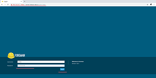 Страница логина Foreman