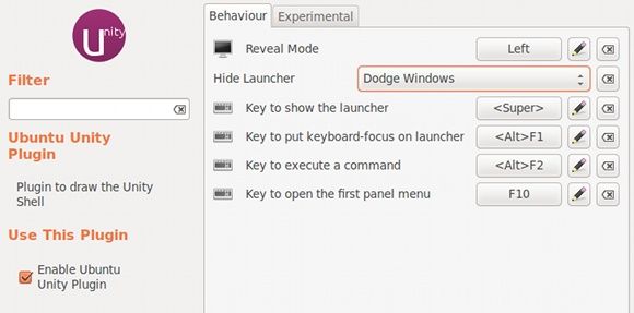 Опции поведения и экспериментальные параметры Unity