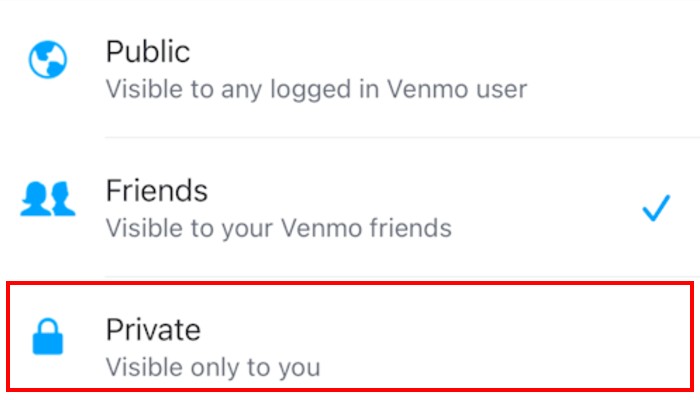 Скрыть список друзей Venmo