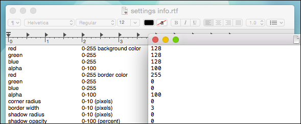 Пример Dock: серый фон с тонкой красной рамкой