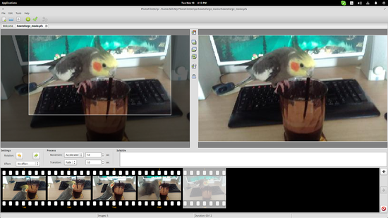 Добавление и упорядочение снимков в PhotoFilmStrip