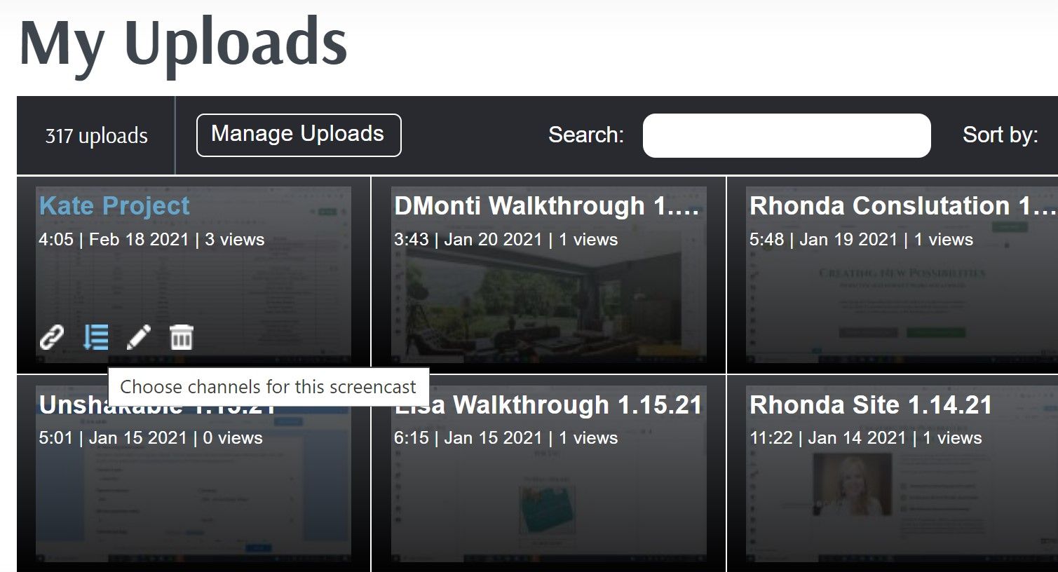 Добавление видео в канал