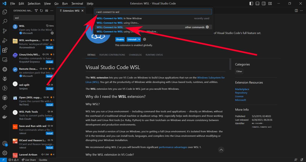 Подключение Visual Studio Code к WSL