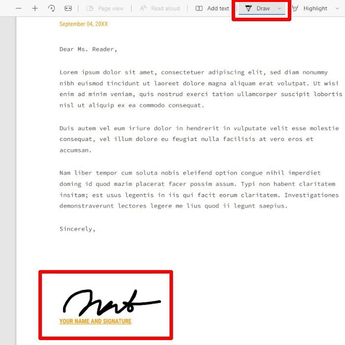 Рисование подписи прямо в PDF через Microsoft Edge