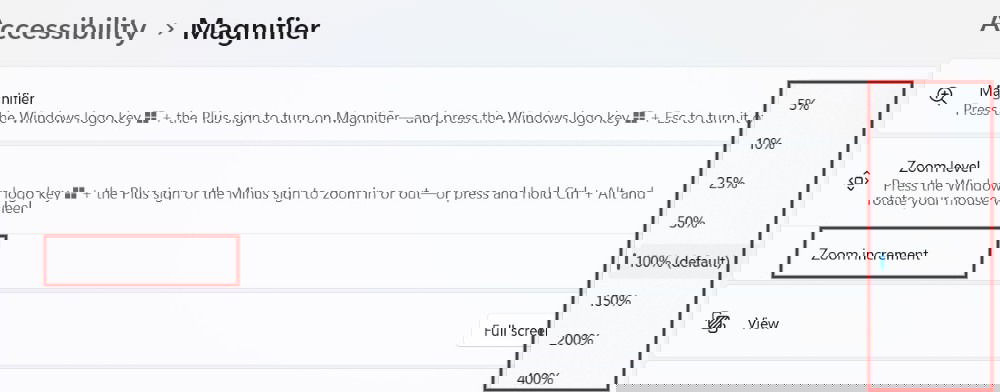 Click drop-down next to zoom increment
