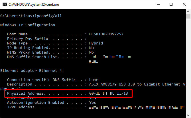 mac address