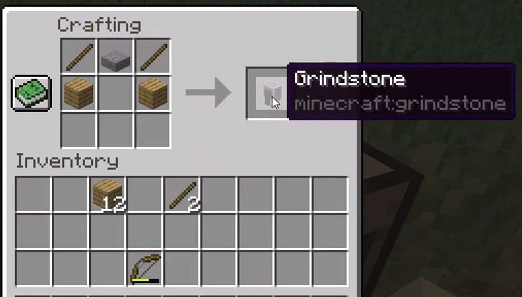 Каменная точильная плита (grindstone) в Minecraft