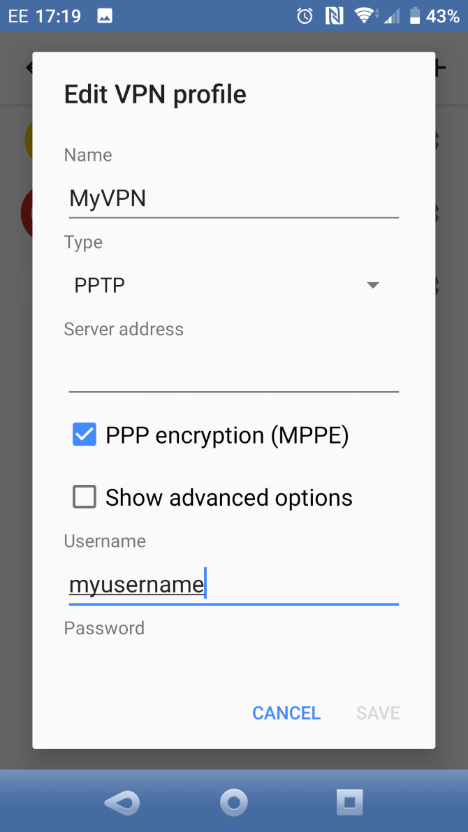 Настройка индивидуального подключения VPN на Android
