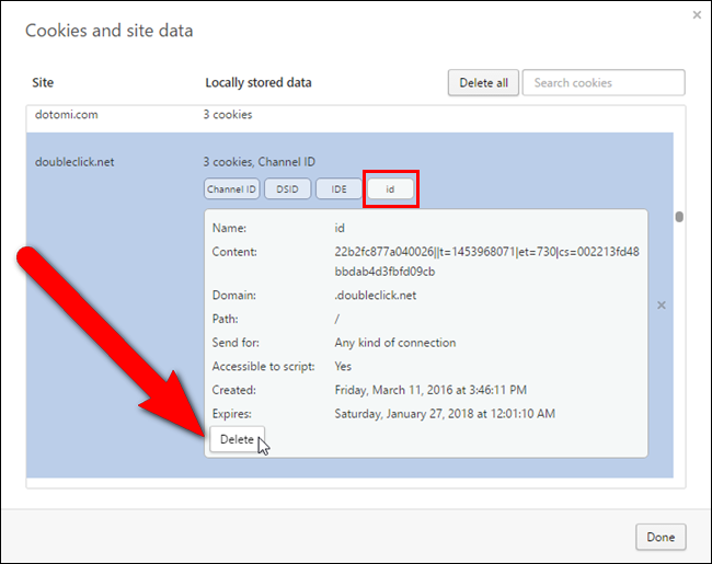 Удаление отдельного cookie в Opera