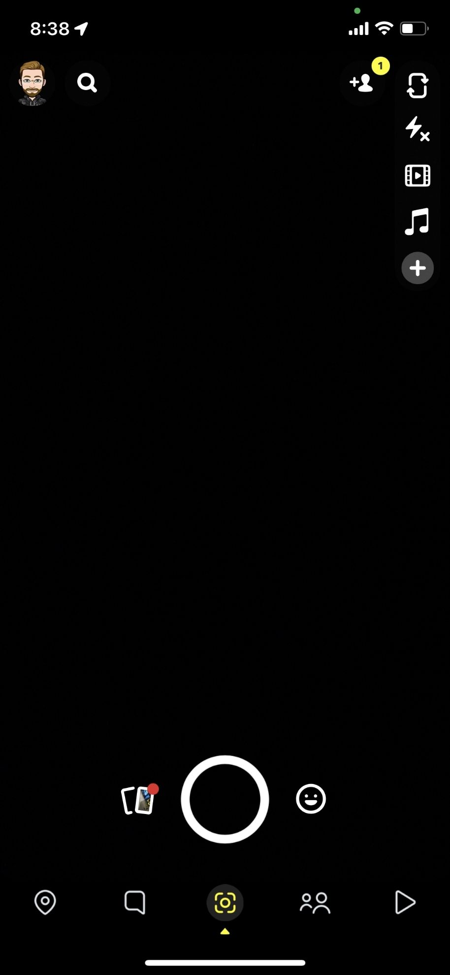 Camera opened on Snapchat