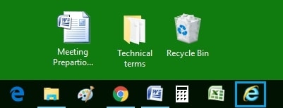 Internet Explorer закреплён на панели задач Windows 10 рядом с другими приложениями
