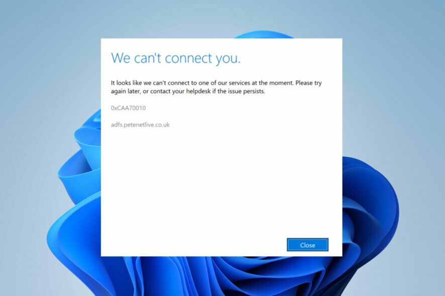 Ошибка 0xcaa70010 в Office 365 — как исправить