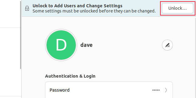 Панель Пользователи в Параметрах