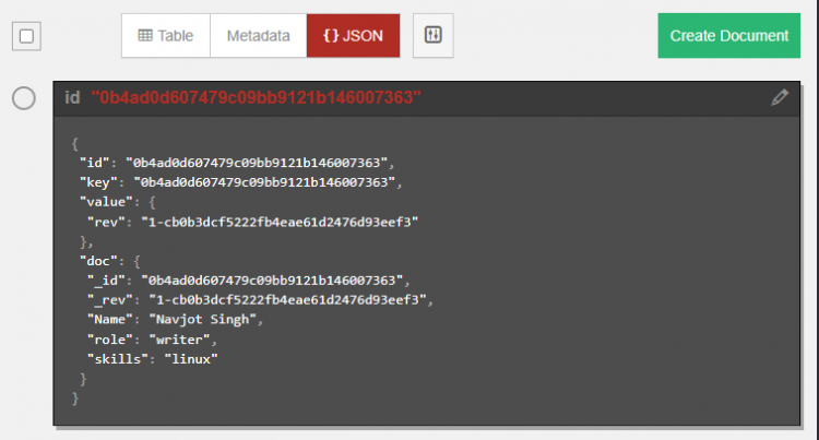 Просмотр JSON документа