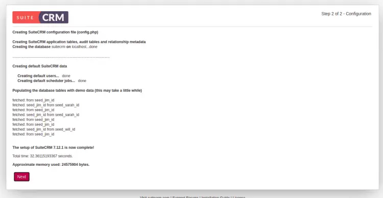 Конфигурационный файл SuiteCRM