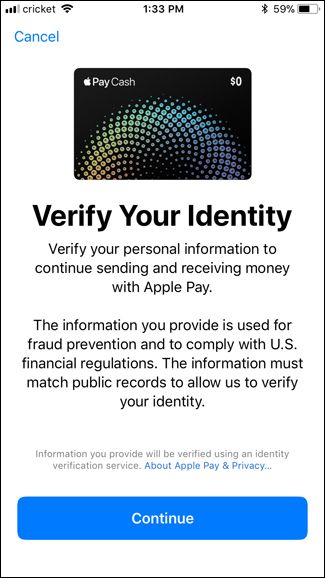Подтверждение успешной настройки Apple Pay Cash