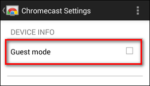 Экран с выбором устройства Chromecast