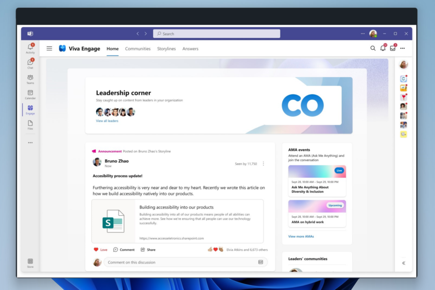 Microsoft объединяет Yammer с Viva Engage