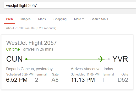 Интерактивная карточка с информацией о рейсе