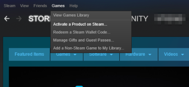 Активировать продукт в Steam — окно активации ключа