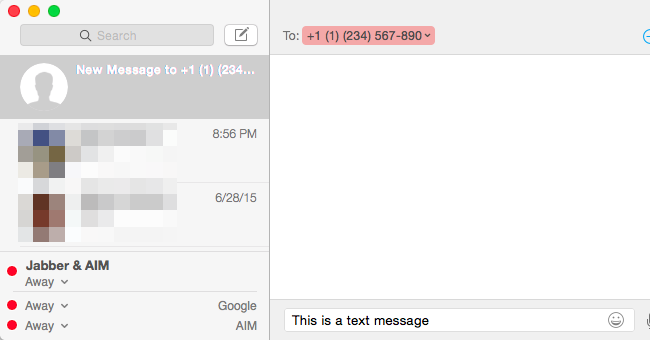 Веб‑интерфейс MightyText в браузере, список сообщений и окно ввода