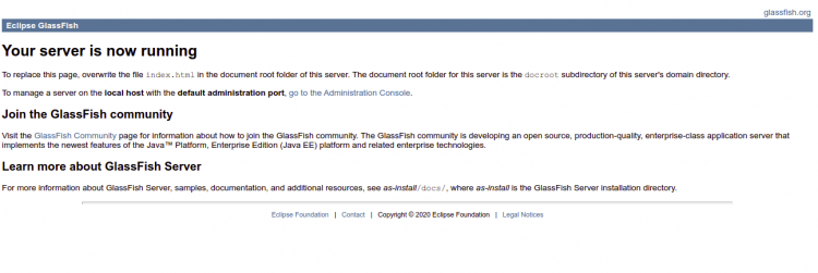 Главная страница GlassFish