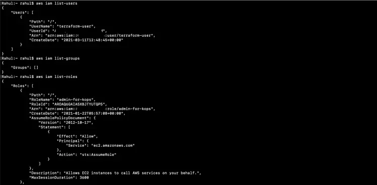 Список пользователей, групп и ролей