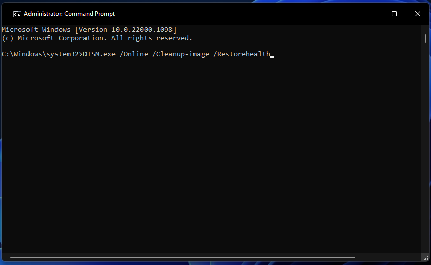 Команда DISM /Restorehealth