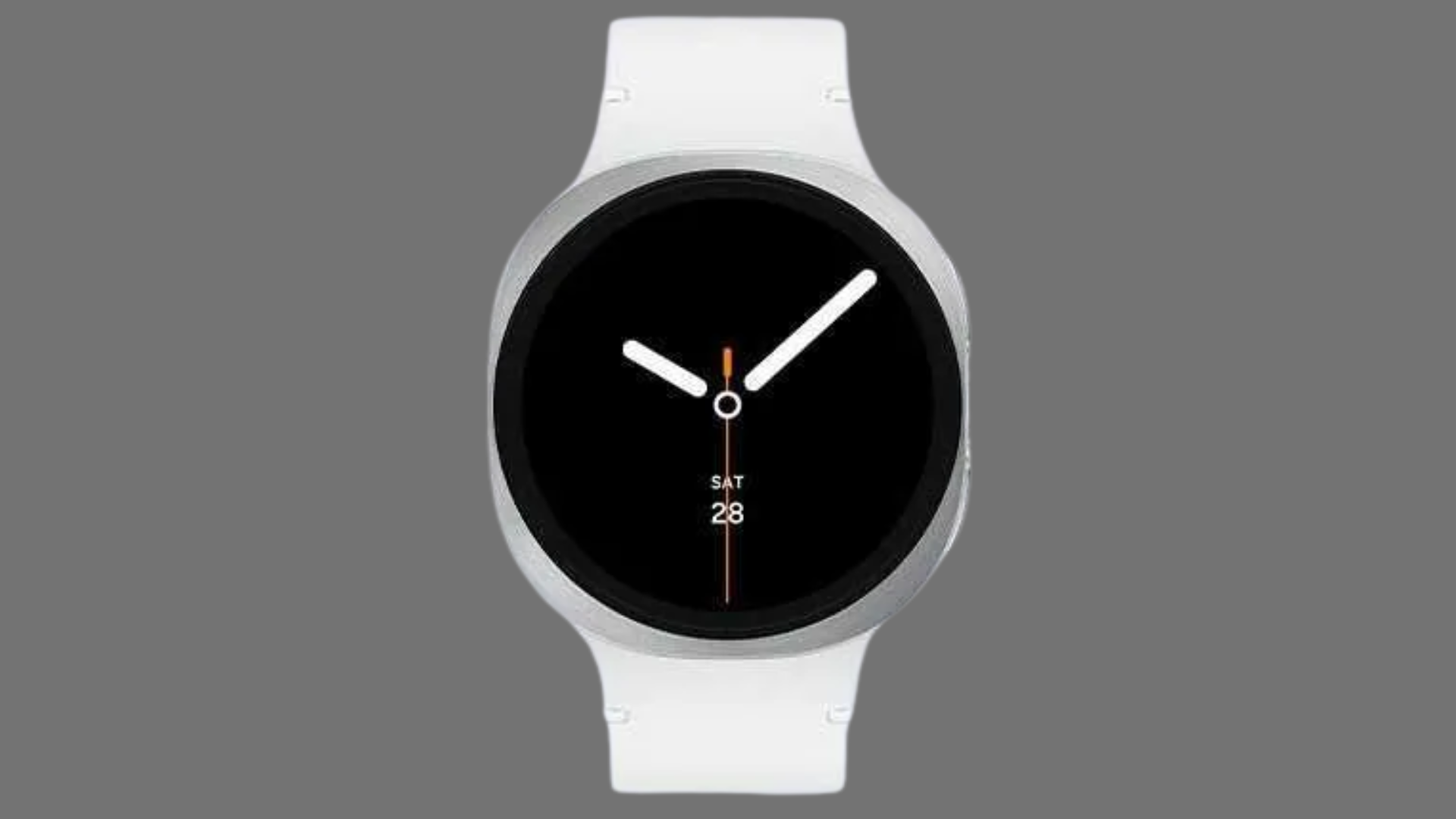 Render of the Samsung Galaxy Watch 8 over a plain gray background.