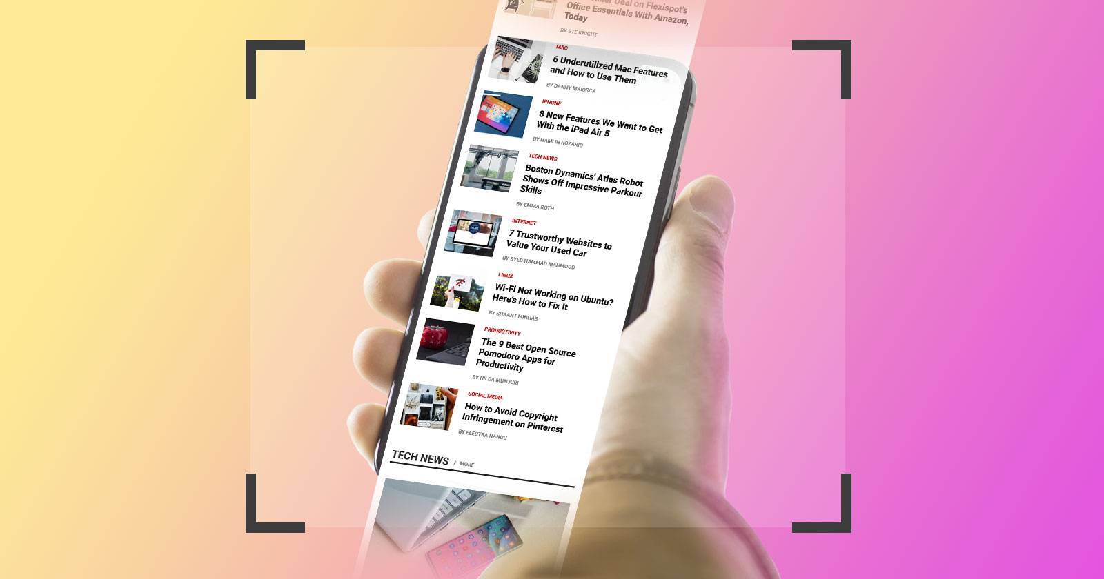 Полноэкранный снимок страницы в Safari