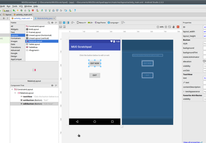 Редактор макета в Android Studio