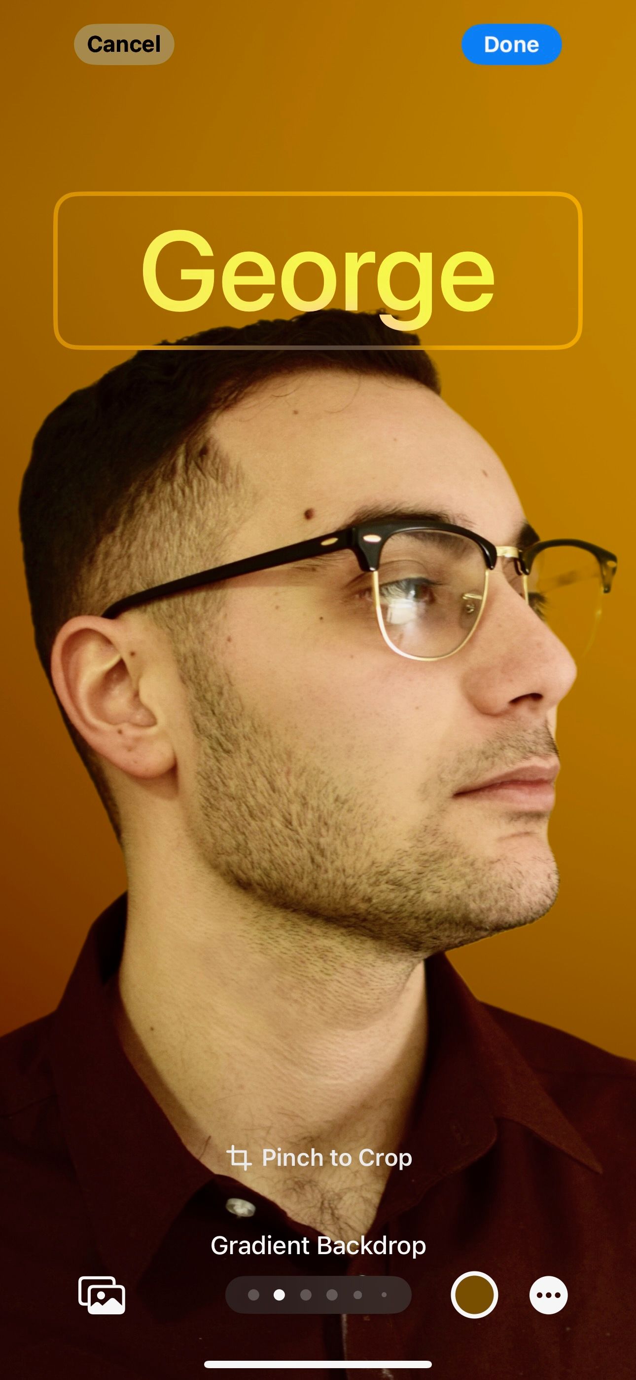 Настройка плаката контакта iPhone: Градиентный фон