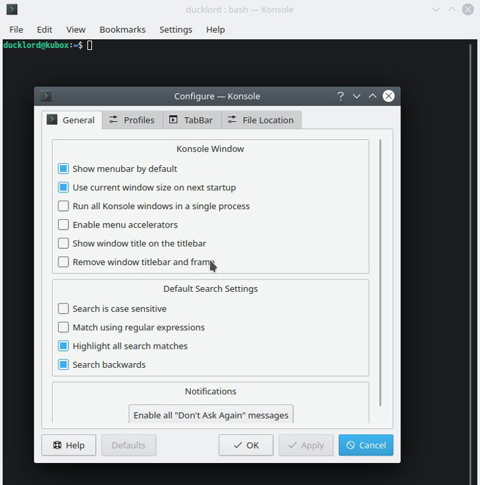 Konsole Wallpaper Remove Decoration