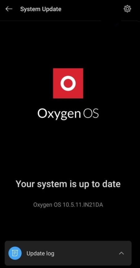 Экран обновления OxygenOS на OnePlus